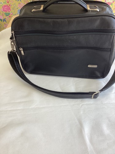 Black leather samsonite - black,